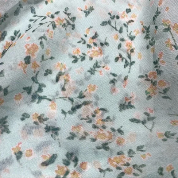 Roll’n Deep Clothing Company BlueishGreen Smocked  Ballon Sleeves Floral Dress L - Picture 10 of 13